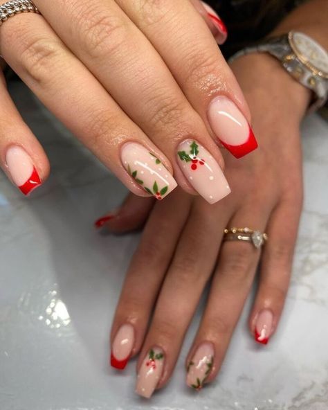 acrylic gel nails christmas winter holiday Chrimbo Nails, Nail Art Noel, Christmas Gel, Red Christmas Nails, October Nails, Winter Nails Acrylic, Nagel Tips, Christmas Nails Easy, Christmas Gel Nails