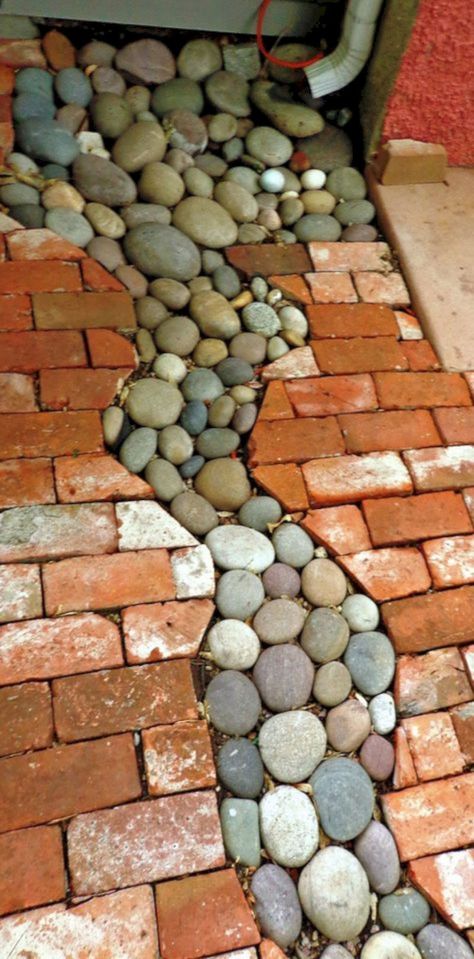 How to use river rocks in your home decor! Irish Garden, Brick Path, Have Inspiration, Outside Ideas, Diy Garden Projects, Patio Spaces, Landscaping With Rocks, Yard And Garden, Landscape Ideas