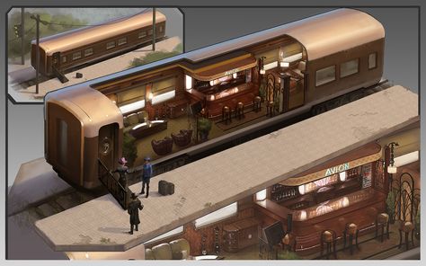 Train interior design on Behance Train Restaurant Design, Train Interior Design, Train Restaurant, Train Interior, Interior Concept Art, Train Map, Train Design, Luxury Train, Terrapin