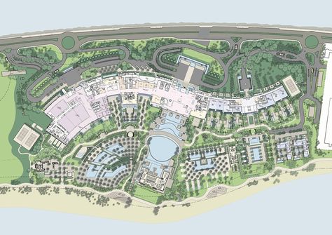 The Royal Atlantis / KPF / Dubai Royal Atlantis, Site Plan Rendering, Parking Plan, Site Plan Drawing, Site Plan Design, Hotel Concept, Hotel Plan, Resort Design, Desain Lanskap