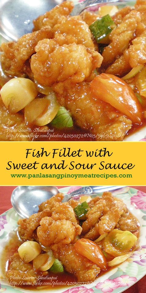 Fish Fillet with Sweet and Sour Sauce http://www.panlasangpinoymeatrecipes.com/fish-fillet-sweet-sour-sauce.htm #SweetSour #FishFillet Sweet And Sour Fish Fillet, Sweet And Sour Fish Recipe, Sweet And Sour Fish, Pork Cooking Temperature, Fish Fillet Recipe, Spaghetti With Ground Beef, Sweet And Sour Sauces, Ground Beef Pasta, Tandoori Masala