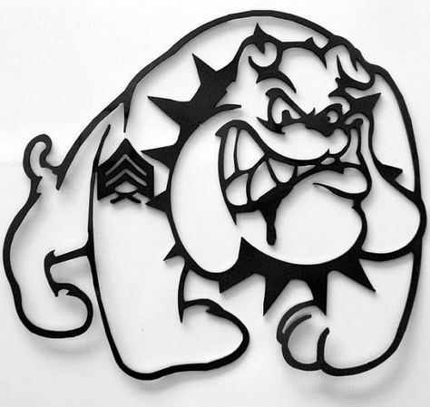 Bulldog Marine Bulldog, Scrollsaw Patterns, Bulldog Mascot, Bee Designs, Cricut Stencils, Devil Dogs, Tooling Patterns, Stencil Design, Wood Burning Patterns