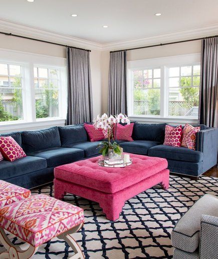 Blue And Pink Living Room, Furniture Websites, Furnitur Ruang Keluarga, Indian Living Rooms, Living Room Images, Living Room Decorating Ideas, Living Room Decorating, Glam Living Room, Pink Living Room