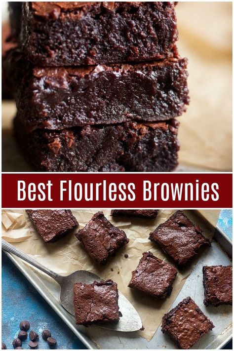 Brownies Ingredients, Flourless Desserts, Moist Brownies, Craving Chocolate, Dessert Halloween, Flourless Brownies, Cheesecake Brownie, Patisserie Sans Gluten, Dessert Sans Gluten