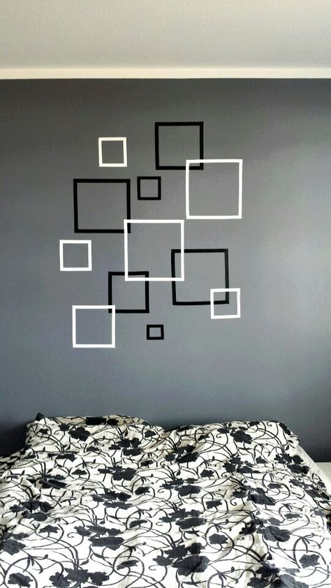 Pola Cat Dinding, Room Paint Designs, Walle Tattoo, Geometric Wall Paint, Wall Paint Patterns, Wall Painting Living Room, Goth Bedroom, Hiasan Bilik Tidur, House Wall Design