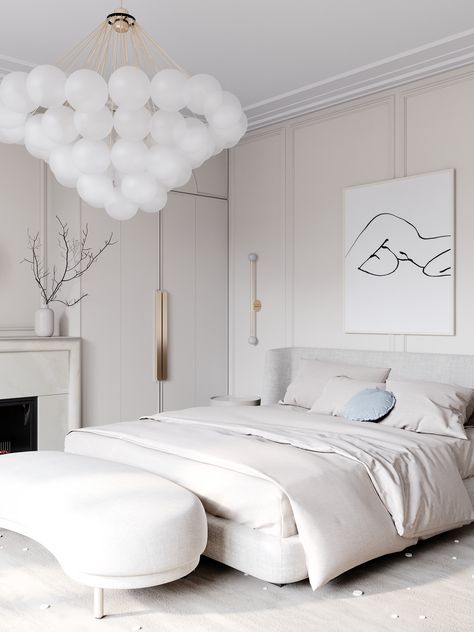 Park Avenue on Behance Bilik Idaman, Bilik Tidur, غرفة ملابس, White Furniture, The Ceiling, White Bedroom, Apartment Interior Design, Apartment Interior, Home Room Design