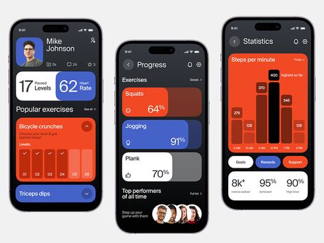 Bento Design Ui, Mobile App Layout, App Ui Design Inspiration, App Mobile Design, Bento Design, Ui App Design, Routine App, App Workout, Creative App Design