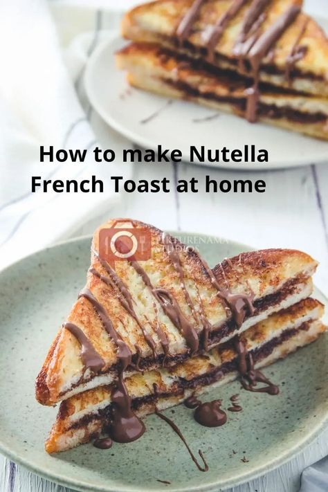 Nutella Deserts, Breakfast Nutella, Nutella Dessert Recipes, Nutella Sandwich, How To Make Nutella, Hard Bread, Nutella Hot Chocolate, French Bread French Toast, Easy French Toast Recipe