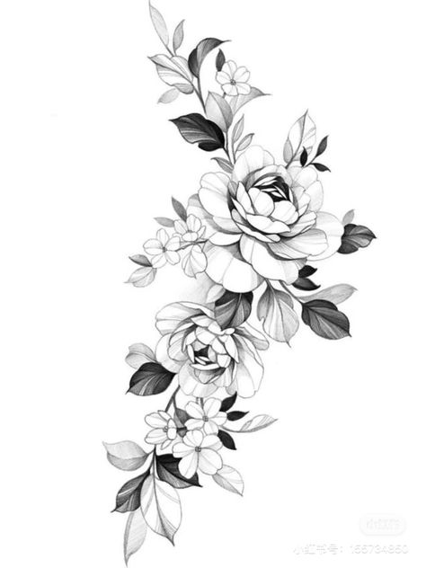 Men’s Floral Tattoos, Job Tattoo, Baroque Tattoo, Japanese Flower Tattoo, Leaf Tattoo, Upper Arm Tattoos, Flower Outline, Flowers Tattoo, Line Flower