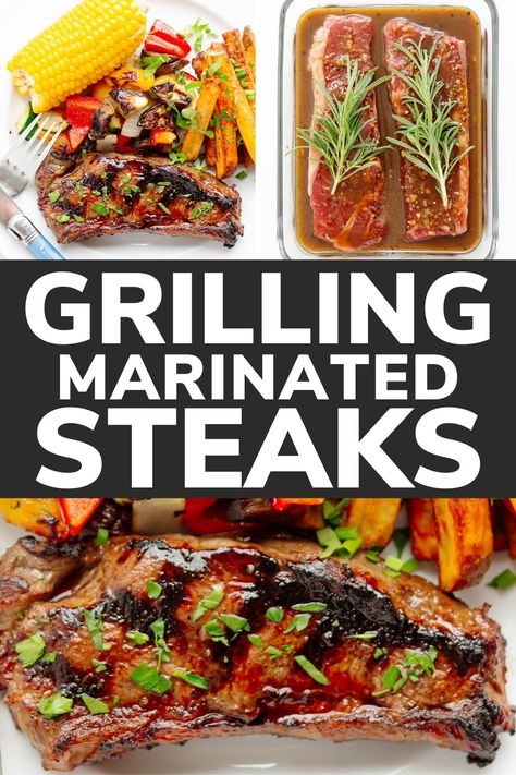 Looking for something delicious to throw on the BBQ? Try grilling marinated steaks - they're always a hit! Easy to prepare, tender, juicy and incredibly tasty! These are perfect for BBQ season and includes tips for grilling the perfect steak too! | www.mapleandmango.com Marinating Steak, Bbq Steak Recipes, Breaded Steak, Grilling The Perfect Steak, Grilled Steaks, The Perfect Steak, Leftover Steak, Bbq Steak, Easy Steak