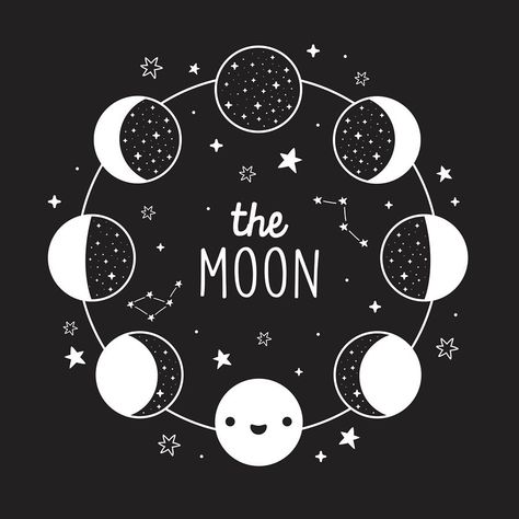 ✨em&sprout✨’s Instagram profile post: “I’ve been designing new tee prints lately and this is one of them, phases of the moon, something I’ve wanted to illustrate for awhile now!…” Phases Of The Moon Illustration, Faces Of Moon, Moon Phases Illustration, Phases Of The Moon Art, Moon Phases Drawing, Moon Phrases, Anime Red Hair, Moon Phases Art, 6 Class