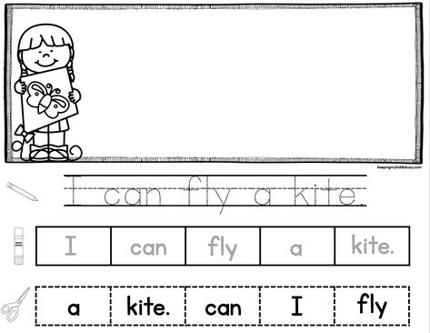 KINDERGARTEN Writing activity - build a sentence - cut and paste worksheet for spring - kids LOVE this activity #kindergarten #kindergartenwriting April Lesson Plans, Lesson Plans For Kindergarten, Build A Sentence, Sentence Building Worksheets, Sentence Building Activities, Kindergarten Writing Activities, Activity Kindergarten, Spring Themes, Team Teaching