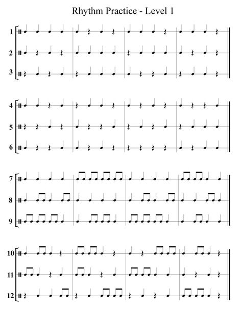 Rhythm Practice and Counting Worksheet Rhythm Exercises Music, Music Rhythm Worksheets, Music Rhythm Activities, Free Music Worksheets, Rhythm Worksheets, Counting Worksheet, Music Math, Rhythm Activities, Music Theory Lessons