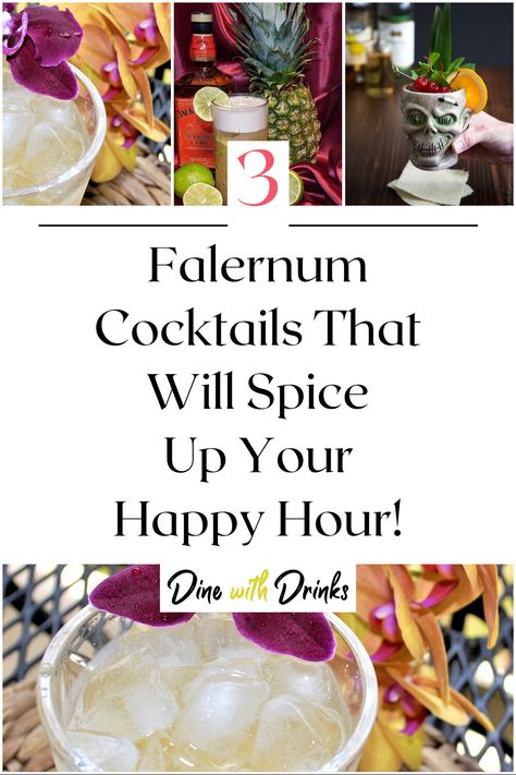 Collage of 4 falernum cocktails. Ex Cocktail Ideas, Spiced Gin Cocktail, Spices Rum Cocktails, Falernum Cocktail, Allspice Dram Cocktails, Spiced Rum Cocktails, Unique Cocktail Recipes, Best Cocktails, The Best Recipes