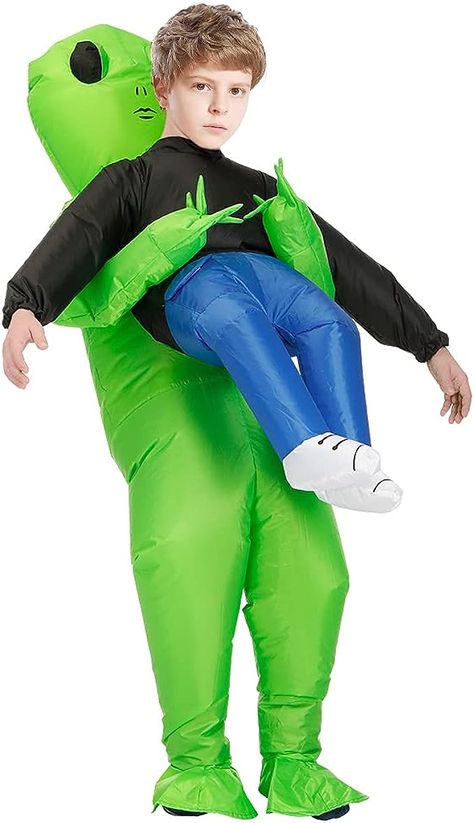 【BLOWS UP WITHIN SECONDS】The inflatable Halloween costume for teens is very easy to inflate and it has a quality battery operated fan that will make it blow up within seconds and stay that way all night long.No need to worry about wasting time.
👽【PARTY IN COMFORT】The inflatable Halloween costume is very comfortable so you can party all night long! It leaves you a lot of space so you haven’t to restrict yourself in tight and uncomfortable costumes and it's ventilated so you won't get sweaty. Inflatable Halloween Costumes, Shark Costume Kids, Inflatable Alien, Alien Halloween, Chicken Costumes, Shark Costumes, Cow Costume, Alien Costume, Horse Costumes