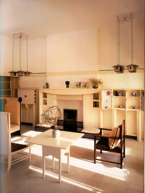 Mackintosh Furniture, White Sitting Room, Charles Mackintosh, Charles Rennie Mackintosh Designs, Mackintosh Design, All White Room, Charles Rennie Mackintosh, Rennie Mackintosh, White Rooms