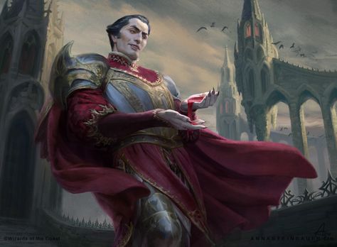 MtG - Epicure of Blood, Anna Steinbauer on ArtStation at https://www.artstation.com/artwork/aR16wk Mtg Vampire, Plate Armor, Mtg Art, Roleplay Characters, Blood Art, Vampire Art, Arte Fantasy, Magic Art, Wizards Of The Coast