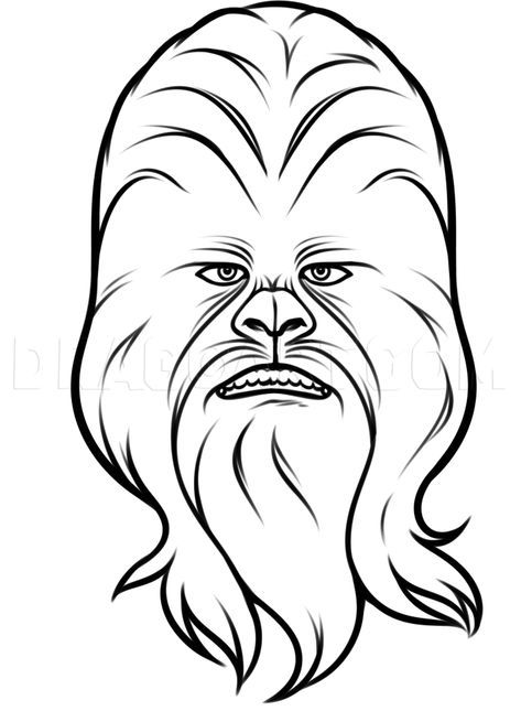 How To Draw Star Wars Characters, How To Draw Star Wars, Star Wars Sketches Easy, Chewbacca Drawing, Chewbacca Tattoo, Star Wars Characters Drawings, Chewbacca Art, Star Wars Zeichnungen, Star Wars Coloring Pages