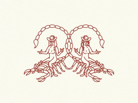 Scorpio Sisters by Mark Johnston on Dribbble Scorpion Logo, Scorpio Art, Scorpio Tattoo, Be Vulnerable, Scorpion Tattoo, Beautiful Logos Design, Doodle Tattoo, Logo Design Ideas, Desert Art