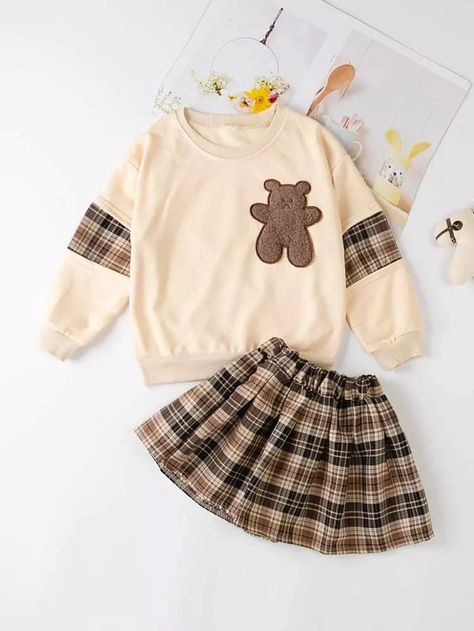 Cute Skirt Outfits, Baby Dress Patterns, Frocks For Girls, Dresses Kids Girl, Girl Sweatshirts