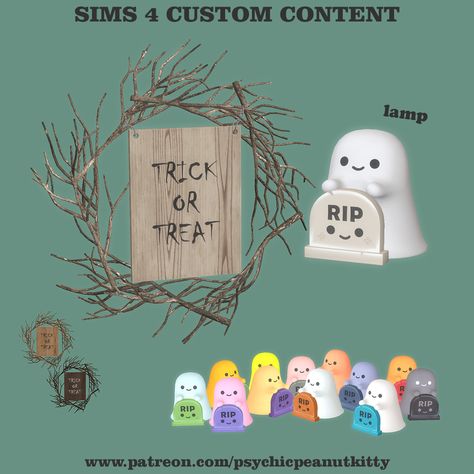 the sims 4 custom content cc furniture ts4 Sims 4 Cc Halloween Decor Patreon, Sims 4 Ghost Cc, Sims 4 Autumn Cc, Sims Halloween, Sims 4 Seasons, The Sims 4 Custom Content, Witchy House, Halloween City, Halloween Furniture