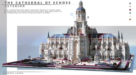 Cathedral Concept Art, Castle Plans, Fantasy City Map, Urban Design Plan, Fantasy Town, Cathedral Architecture, Building Concept, Fantasy City, Fantasy Places