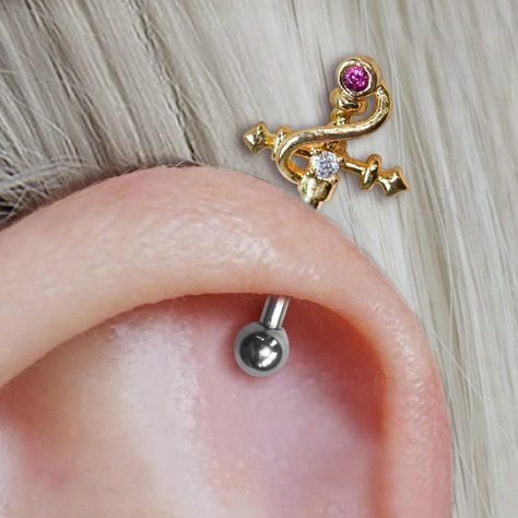 Vertical Helix Jewelry, Upper Helix Piercing Studs, Upper Helix Piercing, Upper Ear Earrings, Helix Jewelry, Ear Piercings Helix, Helix Ear, Helix Piercing Jewelry, Helix Earring