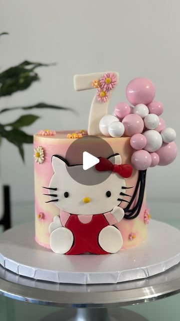 Hello Kitty Cake Design Birthday, Kitty Cake Design, Hello Kitty Cake Design, Hello Kitty Birthday Cake, Candy Birthday Cakes, Pink Kitty, 2023 Pink, Kitty Cake, Hello Kitty Cake