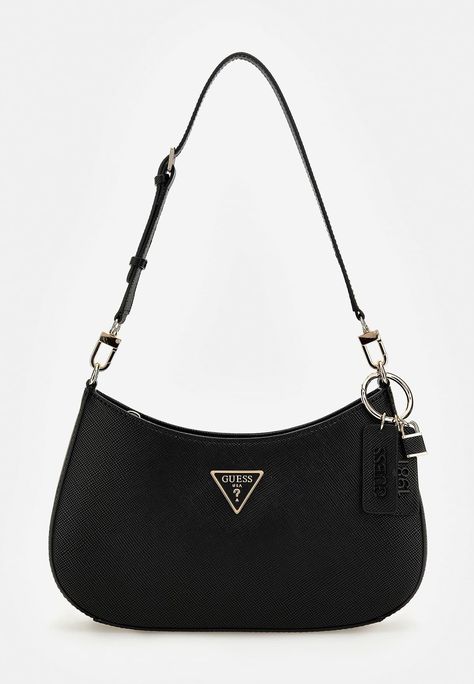 Guess NOELLE TOP ZIP SHOULDER BAG - Sac à main - black Guess Shoulder Bag, Luxury Bags Collection, Guess Purses, Handbag Essentials, Girly Bags, Guess Handbags, Guess Bags, Fancy Bags, Pretty Bags