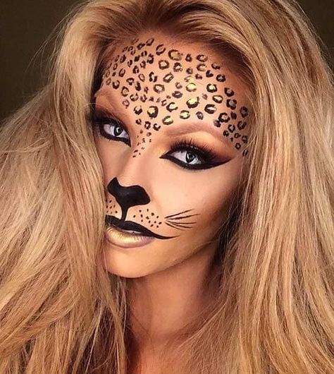 Carnaval Make-up, Beautiful Halloween Makeup, Make Up Diy, Halloween Makeup Sugar Skull, Makeup Zombie, Fantasy Make-up, Halloween Makeup Look, Leopard Makeup, Halloweenský Makeup