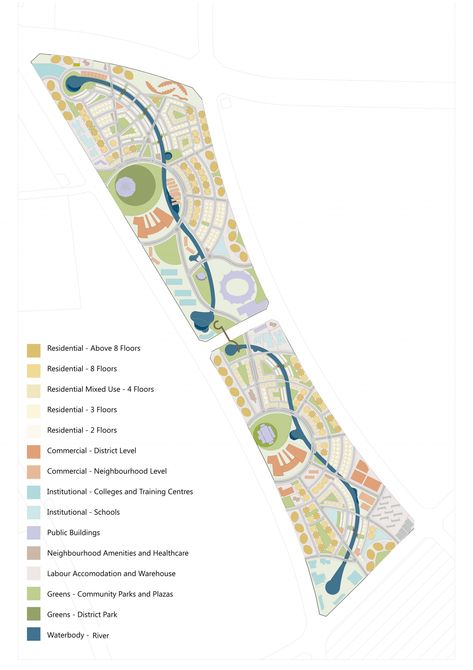 New Town Master Plan & Urban Design in Dubai - Shilpa Architects Bubble Diagram Urban Planning, Urban Design Concept Master Plan, Master Plan Architecture Concept, Master Plan Urban Design, Master Plan Concept, Master Plan Architecture, Urban Master Plan, Master Plan Design, Site Development Plan