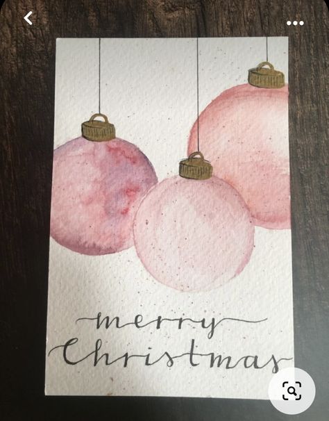 Cute Watercolour Christmas Cards, Watercolour Cards Christmas, Christmas Cards Painted Watercolor, Christmas Cards Drawing Ideas, Watercolor Diy Christmas Cards, Simple Watercolour Christmas Card Ideas, Diy Christmas Card Watercolor, Handmade Christmas Cards Watercolor, Diy Christmas Cards Handmade Watercolor