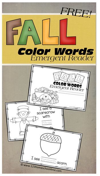 FREE Fall Color Words Emergent Readers - This is such a fun fall learning activity. LOW PREP! Great for strengthening fine motor skills while learning color words with a fun fall twist for Toddler, Preschool, PreK, Kindergarten, and first grade. Emergent Readers Kindergarten, Fall Vocabulary, 123 Homeschool 4 Me, Fall Worksheets, Color Words, Fall Kindergarten, Fall Preschool, Homeschool Classroom, Fallen Book