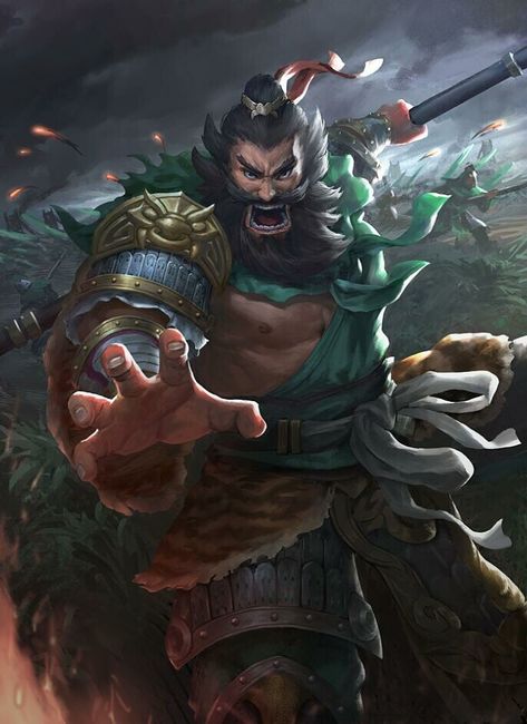 Zhang Fei, 三 月 on ArtStation at https://www.artstation.com/artwork/bK0x2G Zhang Fei, Guan Yu, Chinese Illustration, Chinese Artwork, Asian Tattoos, Dynasty Warriors, Mythology Art, Manga Collection, Historical Characters