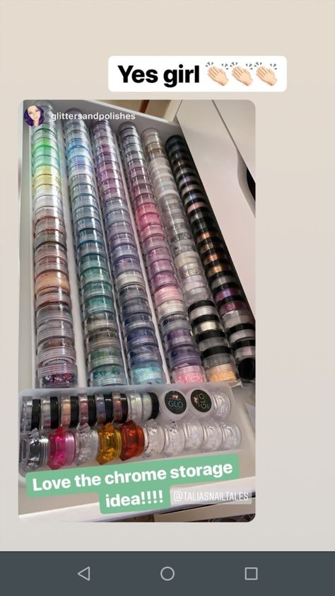 From Talia's Nail Tales Nail Art Organization Ideas, Nail Drawer Organization, Nail Art Organization, Nail Supply Storage Ideas, Nail Salon Storage, Nail Tech Storage Ideas, Nail Supply Organization, Nail Polish Storage In Drawers, Nail Supply Drawer