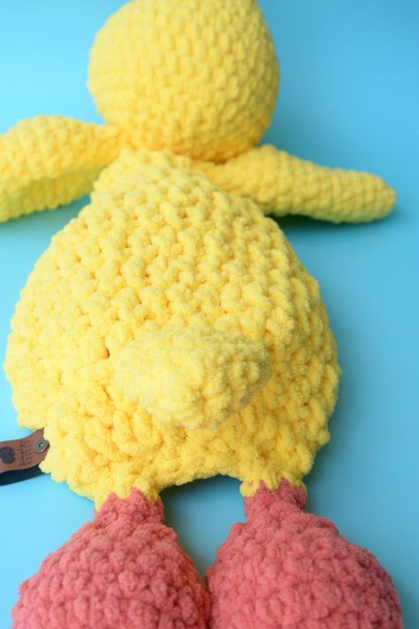 Make something special for someone special with this crochet duck pattern! It is beginner friendly and is made with super bulky weight yarn so it works up quickly. It will make the sweetest gift for a new baby or toddler's birthday. Duck Snuggler Crochet Pattern Details Written in U.S. crochet terms in English Contains step-by-step instructions Delivered as a PDF Finished duck is approx. 23 inches in length Made with super bulky weight yarn This duck snuggler crochet pattern helps you make the s Duck Snuggler, Snuggler Crochet Pattern, Crochet Duck Pattern, Duck Lovey, Crochet Snuggler, Crochet Lovey Free Pattern, Duck Stuffed Animal, Duck Crochet, Crochet Duck