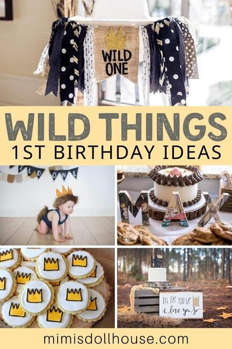 Celebrate Your Wild One with fun Where the Wild Things Are Cakes, Decorations and Party Ideas! Wild One Birthday Party: Where the Wild Things Are Cake, Decor and More!!  Wild Things is one of the hottest trends in birthday parties.  Check out these amazing wild things ideas and wild one birthday party inspiration to share today. #wildone #wherethewildthingsare #wildthings #firstbirthday #wildandone #1stbirthday #boy #partyideas Where The Wild Things Are Birthday, Where The Wild Things Are Cake, Where The Wild Things Are First Birthday, Girls First Birthday Theme Ideas, Girl First Birthday Theme, Wild Things Party, First Birthday Theme, Boy Party Decorations, Wild Rumpus