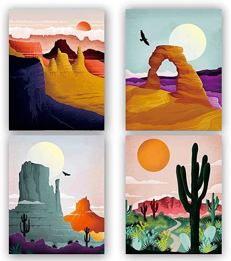 National Parks Art, Vintage National Park Posters, Desert Landscape Art, Living Room Wall Art, Park Art, National Park Posters, Landscape Poster, Mountain Wall Art, Desert Landscaping