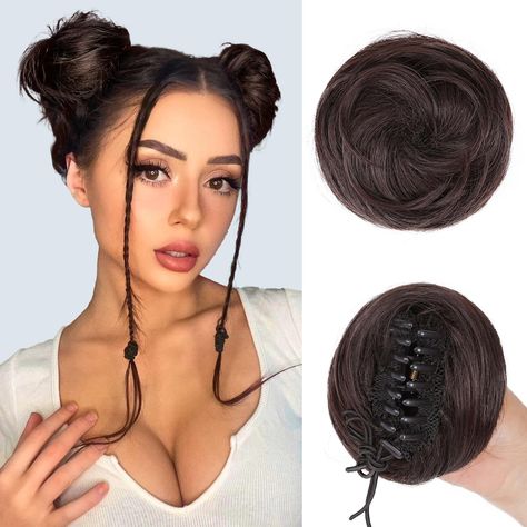 Hair Low Bun, Hair Bun Extension, Space Buns Hair, Low Bun Updo, Hair Pieces For Women, Updo Bun, Ballet Hairstyles, Faux Hair, Bun Hair Piece