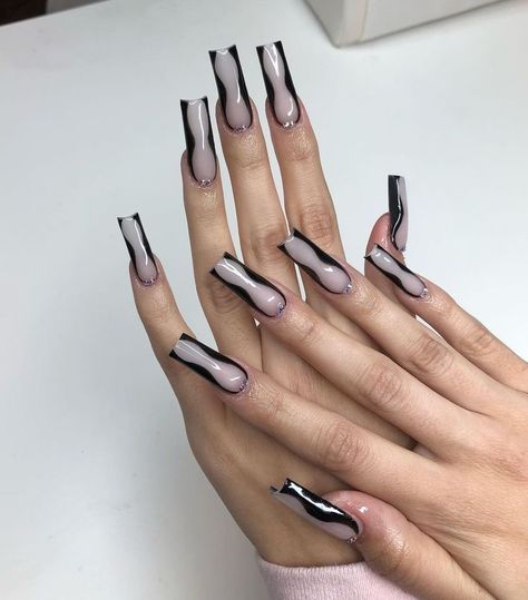 alexa demie nails maddy perez nails euphoria inspired nails Euphoria Nails, Nails Acrylic Square, Milky Nails, Ring Inspo, Long Square Acrylic Nails, Nail Salons, Square Acrylic Nails, Nails Long, Heart Nails