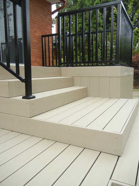 Trex Rope Swing Deck - Deck - Ottawa - by Fence Masters | Houzz Trex Deck Stairs, Trex Steps, Deck Over Concrete, Trek Deck, Composite Deck, Deck Stairs, Trex Deck, Front Steps, Concrete Porch