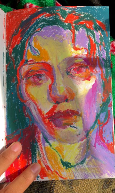 Portrait Oil Pastel, Art Color Pencil, Drawing Mixed Media, Portraits Of People, Pastel Portraits, Oil Pastel Art, My Sketchbook, Arte Inspo, Arte Sketchbook