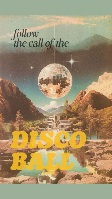 70s Screensaver, Cosmic Disco Party, Disco Space Party, Follow The Call Of The Disco Ball, Disco In The Desert, Desert Disco Party, Italo Disco Aesthetic, Vintage Disco Ball Aesthetic, 70s Disco Decorations