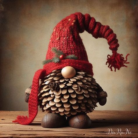 Gnomes Lovers | DIY... | Facebook Pine Cone Gnomes, Cone Gnomes, Diy Floral Wreath, Gnome Home, Gnome Pictures, Tree Decorating, Gnome House, Diy Holiday Decor, Pine Cone