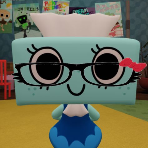 free to use but no reposting (tisha dandys world) Tisha Dandys World, Dandys World Characters, Dandys World Pfp, Dandy World, Hello Kitty Glasses, Dandys World, Silly Pics, Free Pfp, World Icon