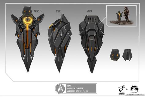 Scifi Technology, Video Game Concept Art, Vulcan Star Trek, Video Game Concept, Sci Fi Props, Concept Art World, Alien Character, Industrial Design Sketch, Spaceship Design