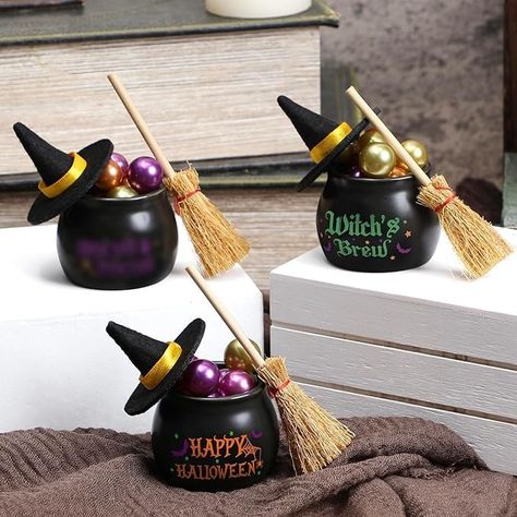 Amazon.com: Witches Cauldron Halloween Decor Mini Ceramic Cauldron Candle Holder Incense Burner Mystery Protection Spell-Crafting Tool Collections : Home & Kitchen Cauldron Halloween Decor, Cauldron Decor, Spell Crafting, Ceramic Cauldron, Cauldron Candle, Halloween Riddles, Halloween Diorama, Protection Spell, Witches Cauldron