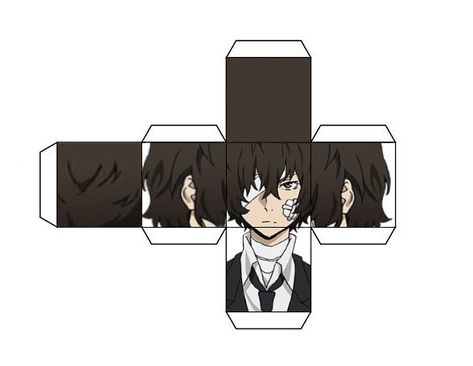 Dazai Printable, Dazai Papercraft, Box Dazai, Papercraft Templates Printables, Cube Template, Paper Cube, Anime Paper, Paper Doll Template, Cool Paper Crafts