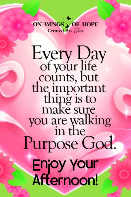 Every day of your life counts, but the important thing is to make sure you are walking in the purpose God. life quotes quotes quote life quote inspirational wisdom afternoon Afternoon Quotes Inspiration, Good Afternoon Quotes Inspirational, Good Afternoon Quotes, Mind Thoughts, Afternoon Quotes, Quote Inspirational, Tumblr Image, Quote Life, Short Inspirational Quotes