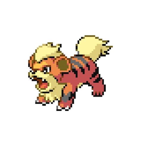 Growlithe Pokemon, Pokémon Sprites, Pokemon Png, Pokemon Chart, Pokémon Icons, Pokemon Icon, Pixel Pokemon, Fire Type Pokémon, Stardew Valley Layout